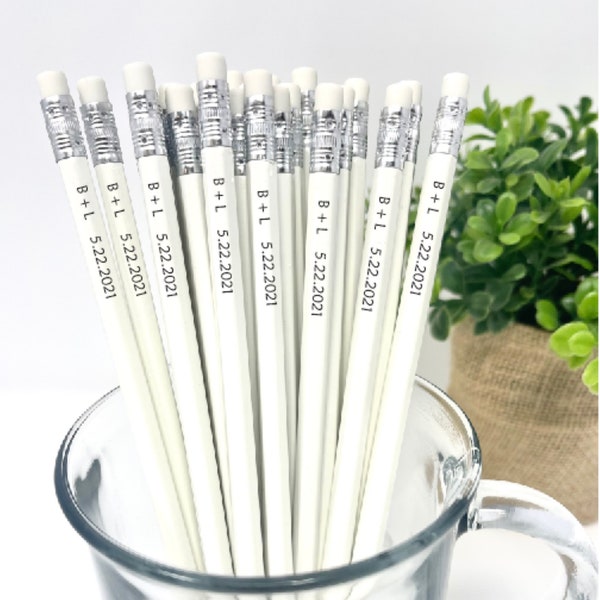 Custom Wedding Pencils, Save the Date Pencil, Bridal Game Pencil, Personalized Pencils, Engraved Pencils, Engagement Party Favors