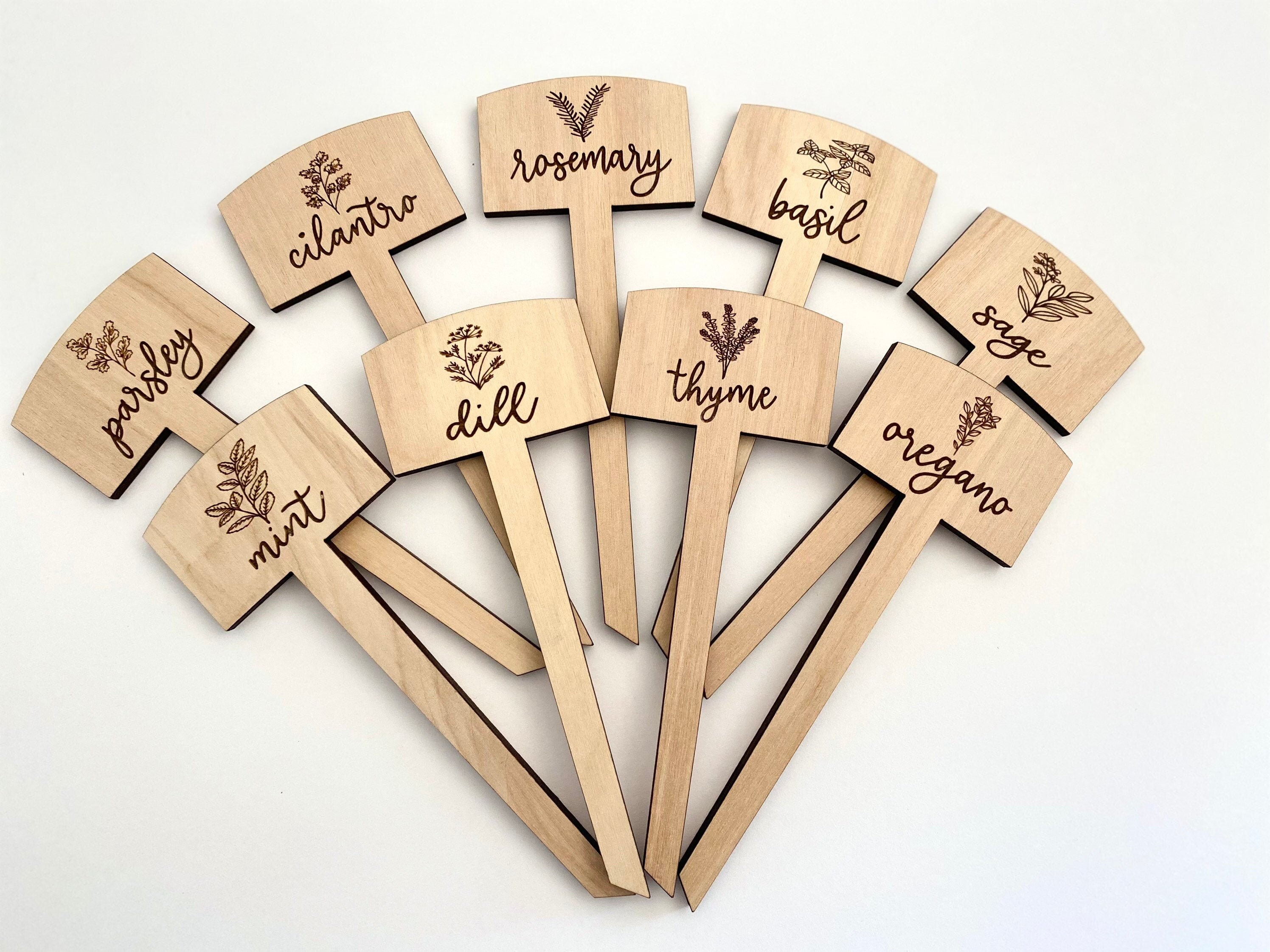 Set of 9 Herb Markers Plant Markers Garden Stakes Gift Set Etsy