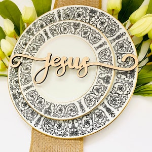Set Of 6 Religious Place Setting Words, Easter Table Words, Plate Words, Religious Decor, Easter  Decor, Jesus, Risen, Glory, Faith, Believe