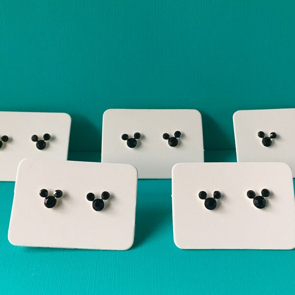 5 Pairs Black Mickey Stud Earrings / Disney Cruise Fish Extender Gift / DCL FE Gift / Disneyland Disney World Earrings / Women Girls Teens
