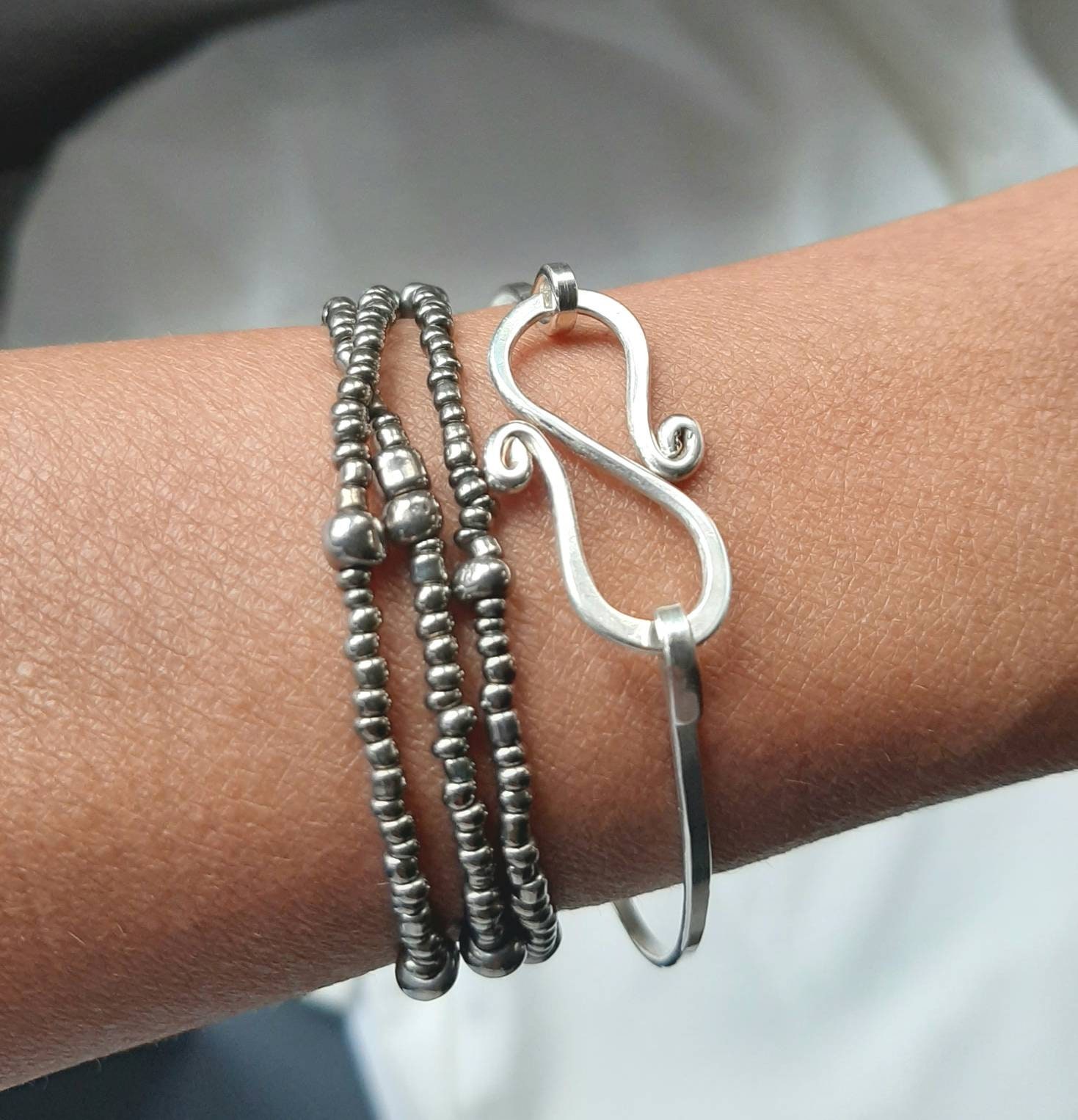 Sterling Silver Infinity Bangle, Infinity Bangle Bracelet, Infinity ...