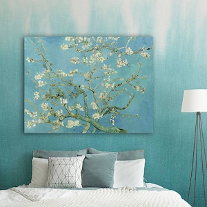 Canvas print with Almond blossom by Van Gogh, oil painting blooming tree wall art, wall decor, canvas roll for self assembly