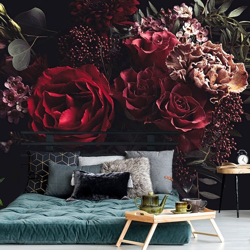 Abstract Red Flower Wallpaper