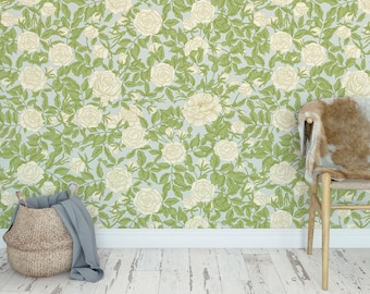 Carta da parati con rose, carta da parati autoadesiva rimovibile, murale floreale, carta da parati temporanea, carta da parati staccabile e attaccabile