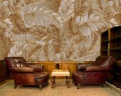 Classic floral art wallpaper, wallpaper roll, vintage wallpaper, temporary wallpaper, self adhesive vinyl, antique oil painting, palm leaf