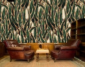 Exotic wallpaper, temporary wallpaper, leaf print, watercolor wallpaper, vintage wallpaper, cactus wallpaper, palm leaf, wallpaper roll
