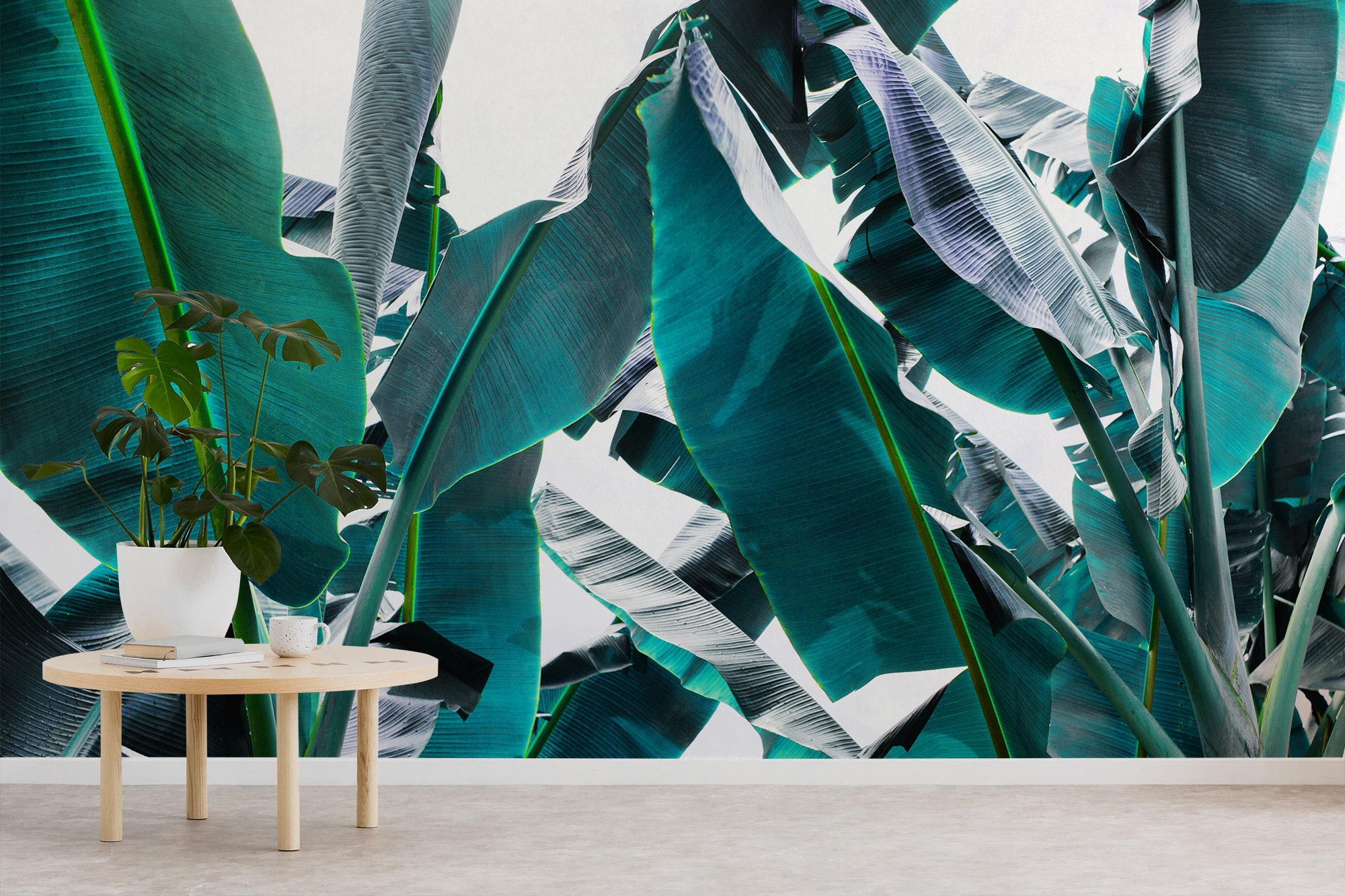 Green Banana Leaf Wall Mural, Peel and Stick Removable Wallpaper ...