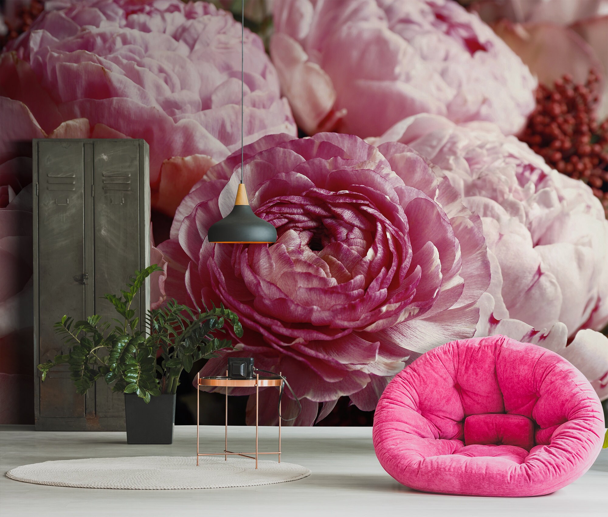 Pink Peony Wall Mural, Peel and Stick Wallpaper, Self Adhesive ...