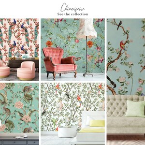 Wallpaper with wild flowers and insects, self adhesive wallpaper, wall mural, peel and stick removable wallpaper, wall decor image 10