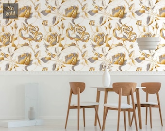 Removable wallpaper with elegant floral pattern, peel and stick wall mural, floral wall decor, temporary wallpaper, home decor