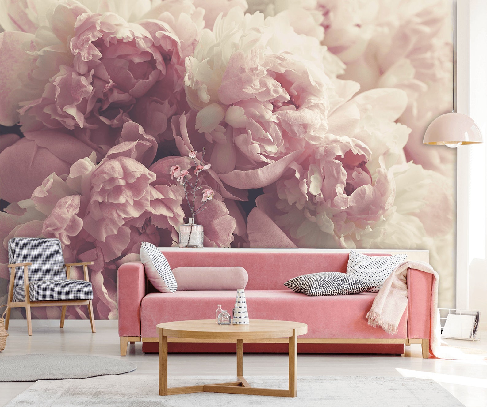 Beautiful Peonies Wallpaper, Peel and Stick Wallpaper, Self Adhesive ...