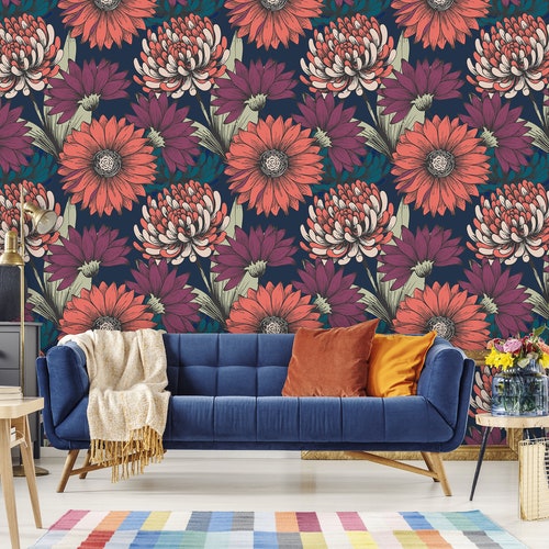 Wallpaper Wall Décor Elegant Floral Wall Cling Artistic Peel and Stick