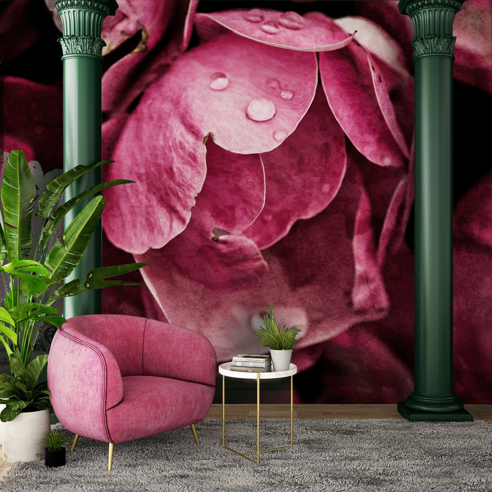 Big Purple Peony Wallpaper Peel and Stick Wall Mural - Etsy