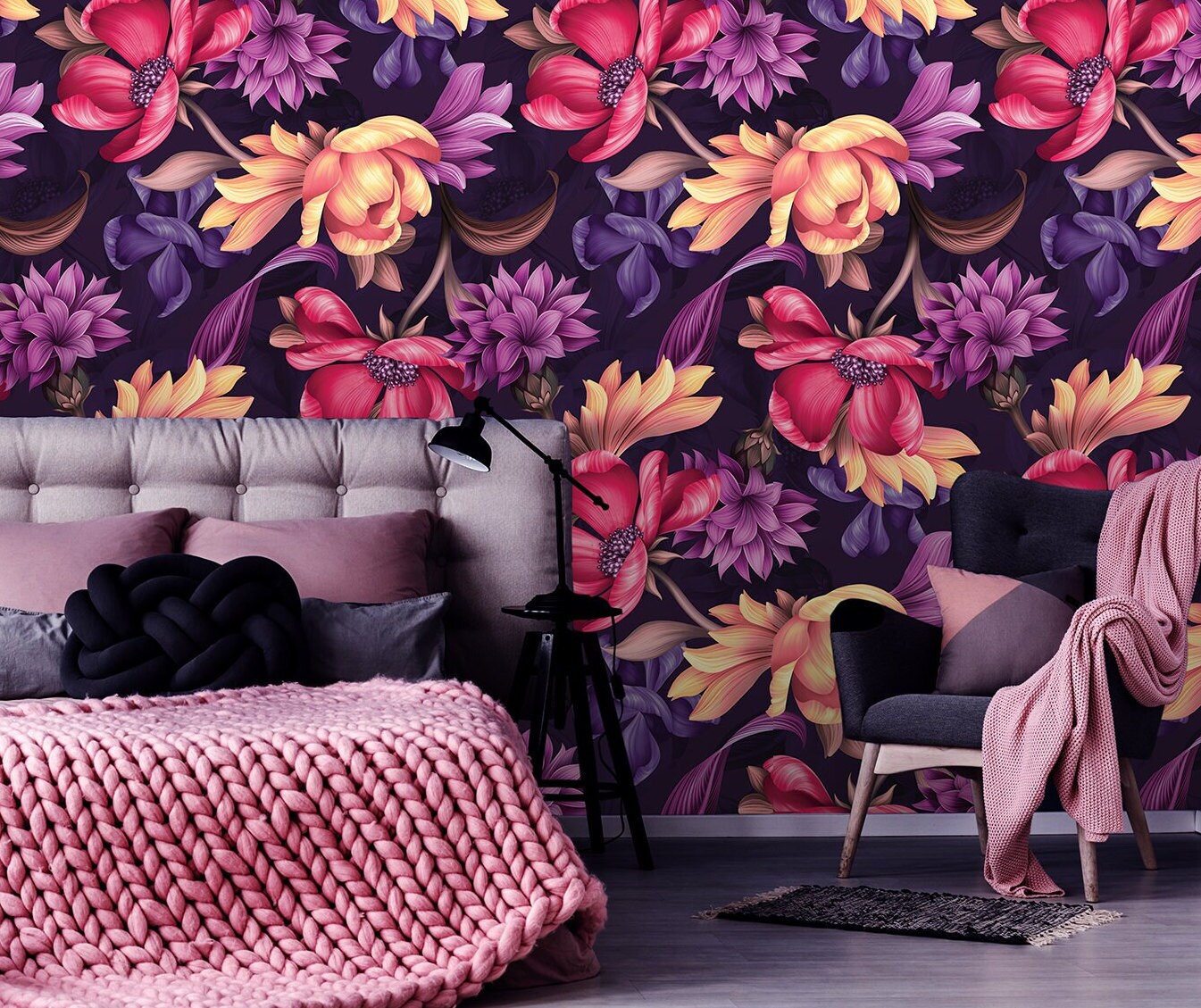 Arthouse Euphoria Floral Wallpaper Purple  Amazonin