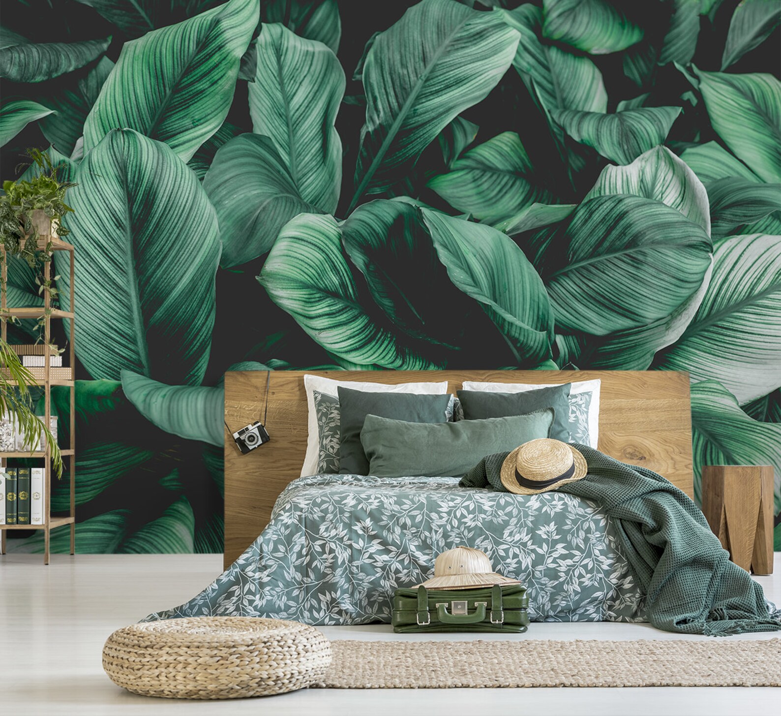 Tropical Leaf Wallpaper Peel and Stick Wallpaper Palm Leaf - Etsy