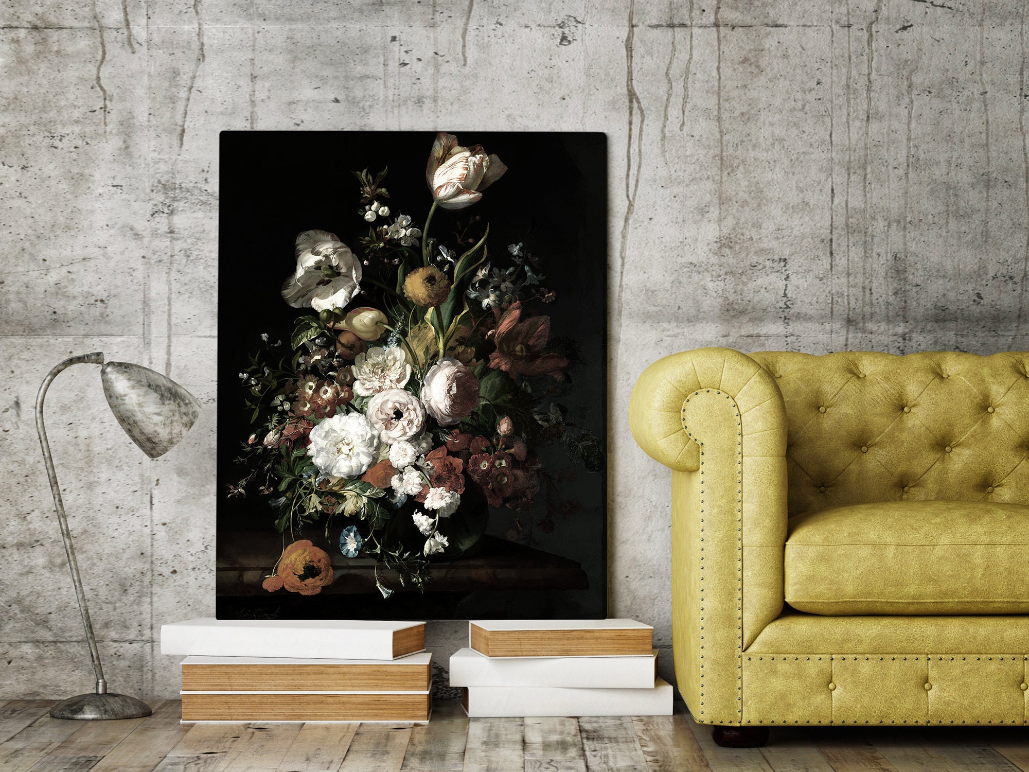Dutch floral bouquet canvas print, oil painting flowers art print, vintage wall art, canvas roll, floral wall art print