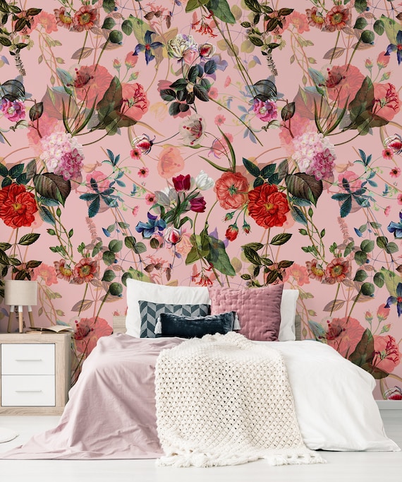 Home Decor Floral Wallpaper Wall Decor Wall Paper Peel and Stick Wallpaper Temporary Wallpaper Removable Wallpaper