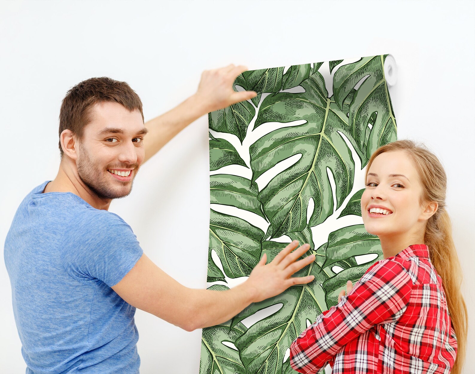 Monstera Leaf Wallpaper Peel and Stick Tropical Wall Mural - Etsy
