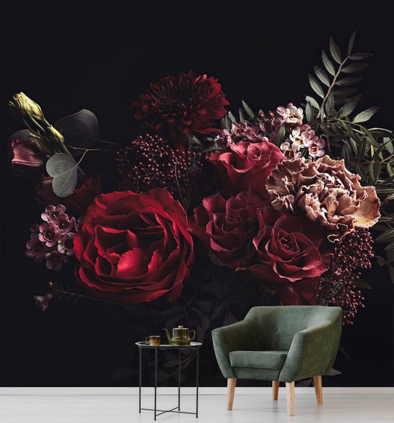 Details about   Photo wallpaper Wall mural Removable Self-adhesive Flower Red 