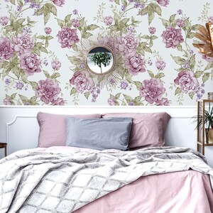 Florale Tapete, selbstklebend, florales Muster, abnehmbare Tapete, Wanddeko