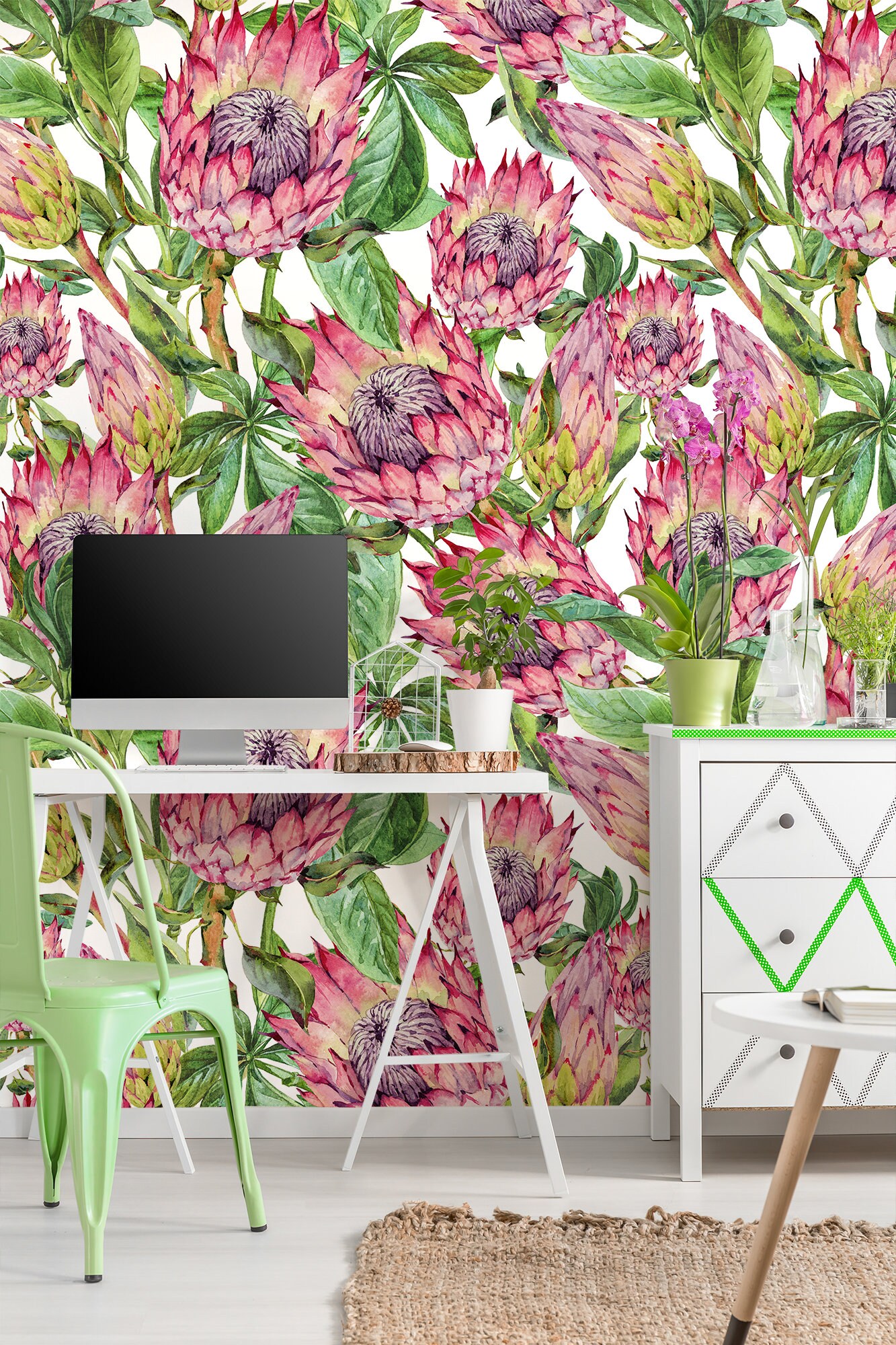 Red Protea Flowers Wallpaper Self Adhesive Wallpaper - Etsy