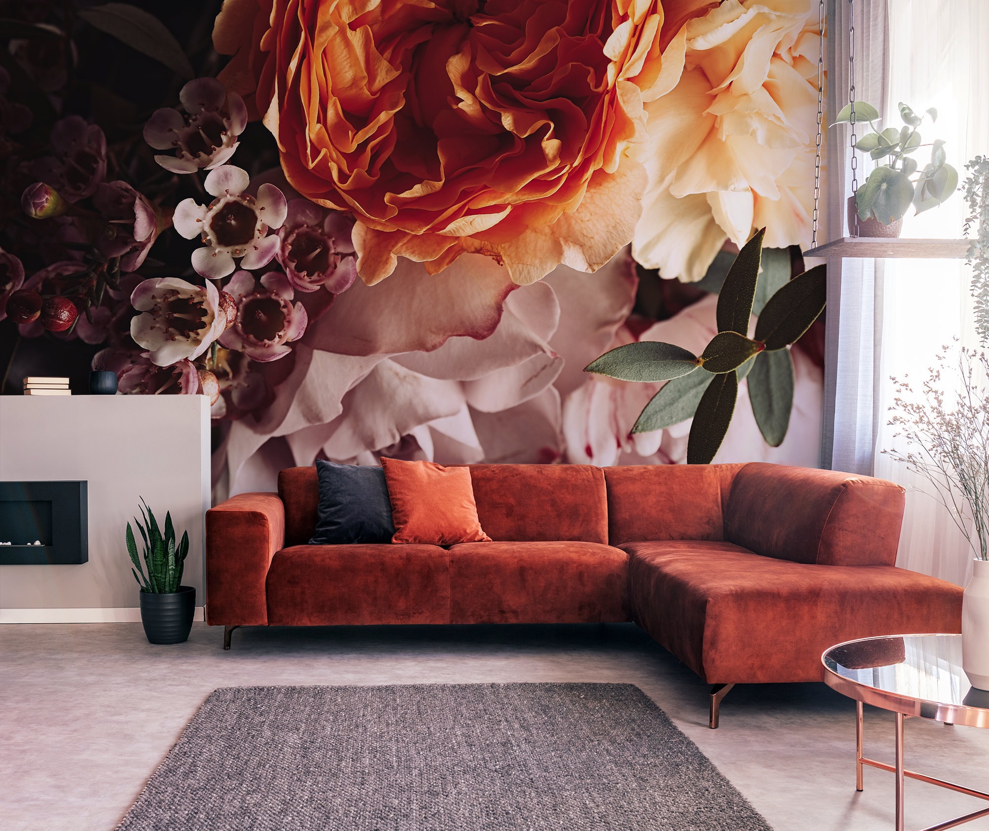 Floral Photo Wallpaper Mural Peel and Stick Wall Mural Floral