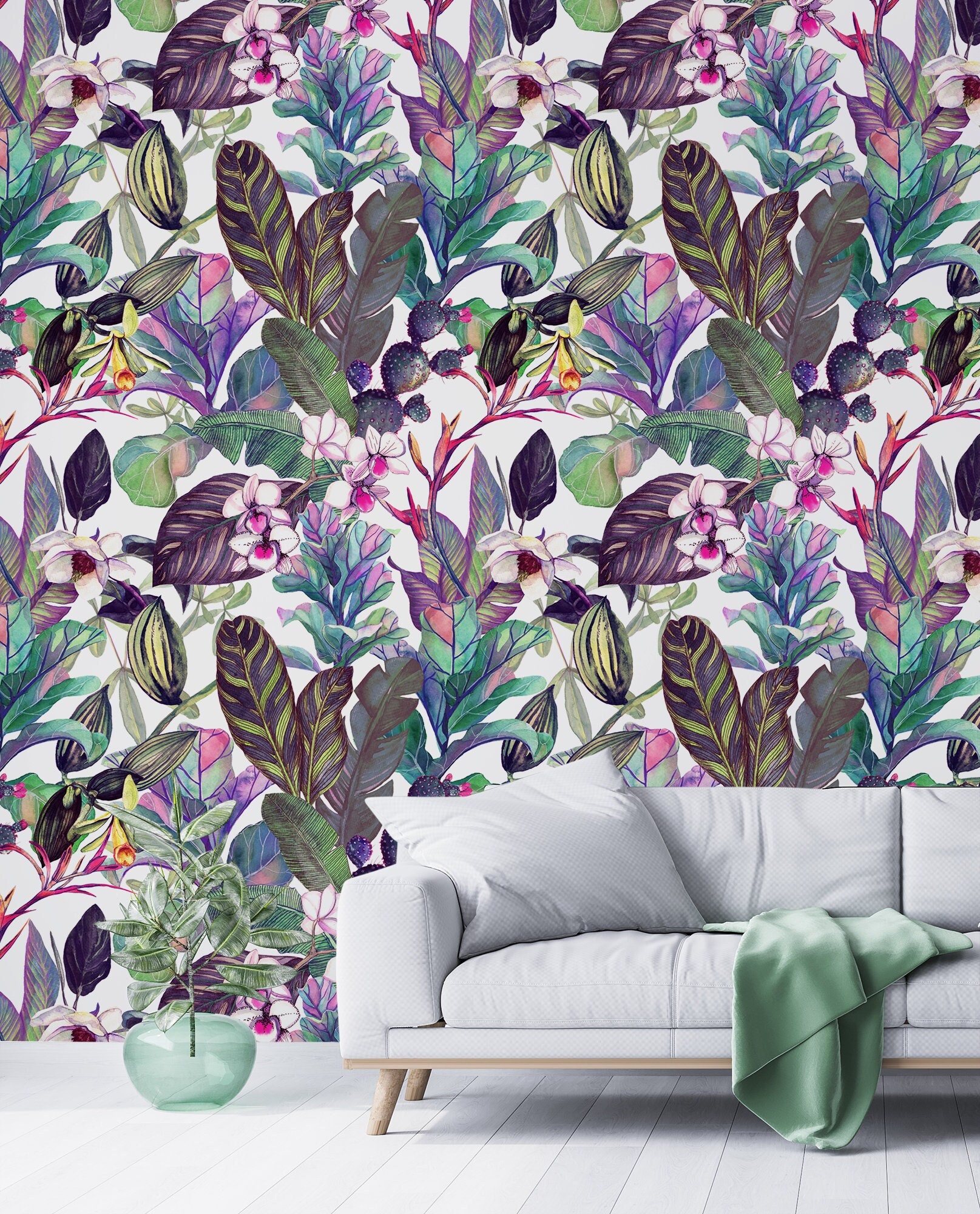 Jungle Removable Wallpaper Peel and Stick Wall Mural Etsy