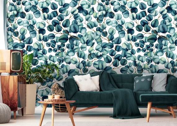 Wall Stickers Eucalyptus Plant Leaves Pattern Home// Room Wall-Decal Removable
