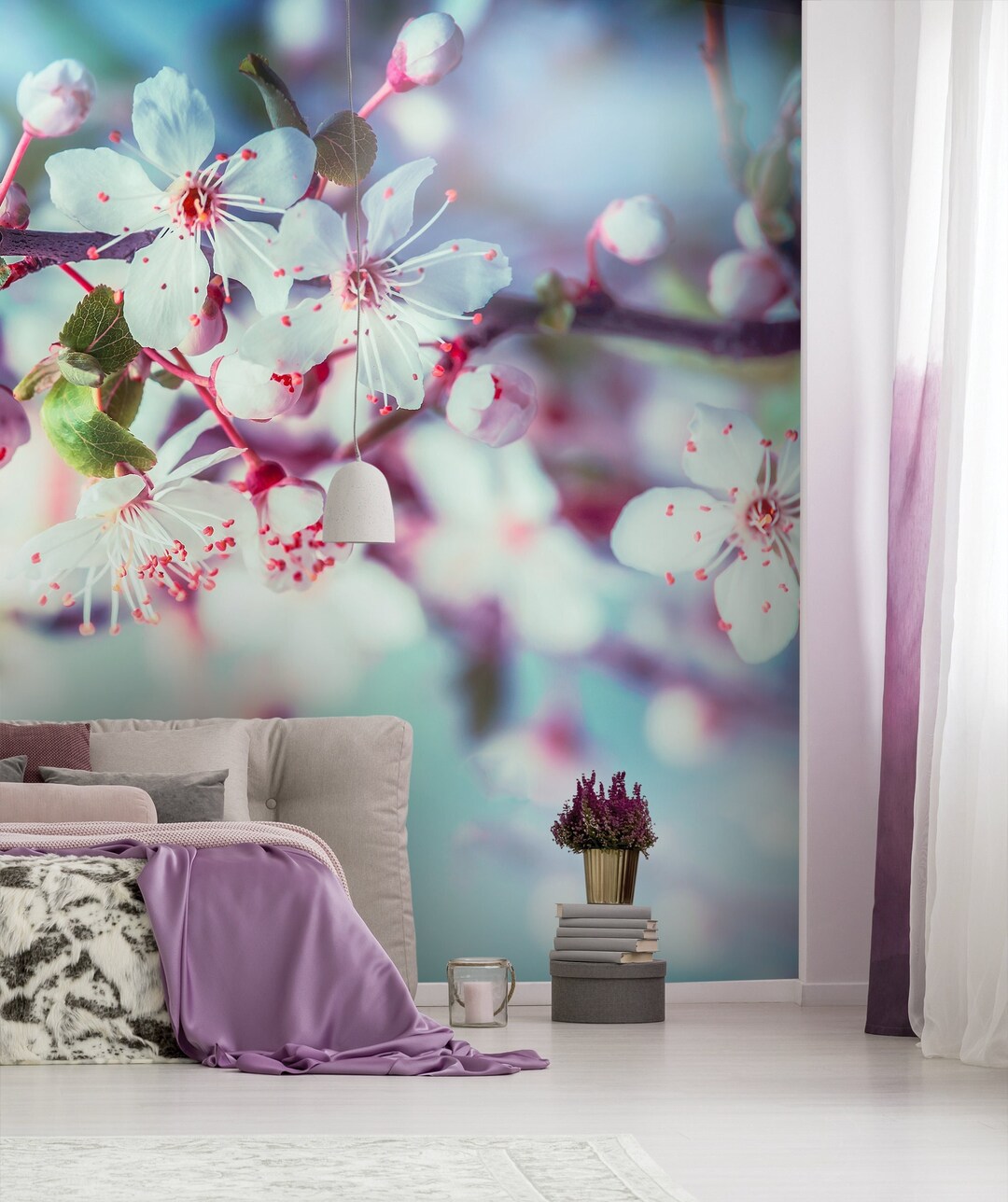 Cherry Blossom Tree Wall Mural, Self Adhesive Removable Wallpaper