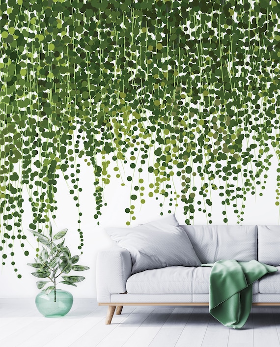 Amimagen Green Hanging Vine Wall Stickers - Nature Leaf Decals For Bedroom, Living Room Decor - View #10