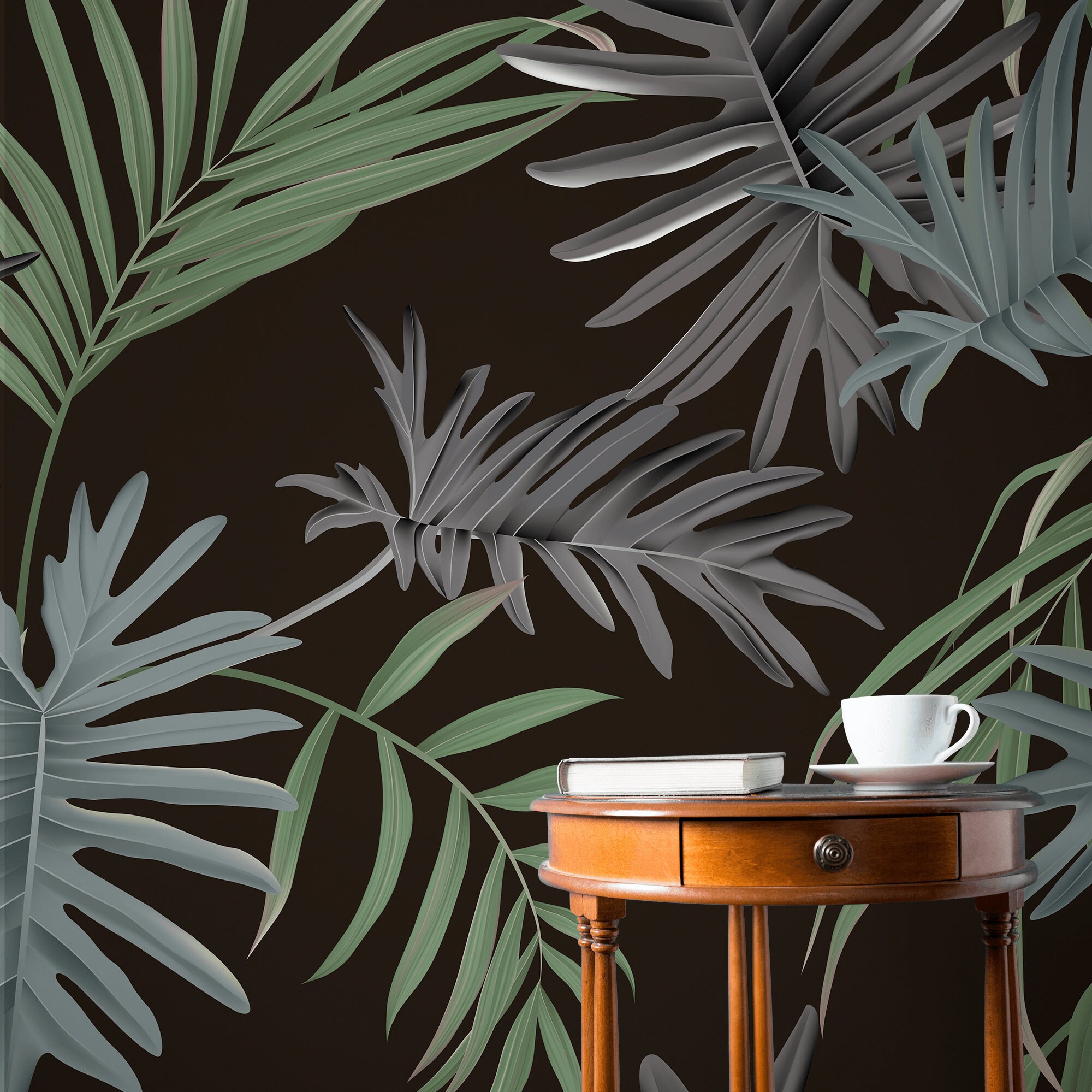 Bamboo Palm Leaf Wallpaper Peel and Stick Wall Mural With Etsy