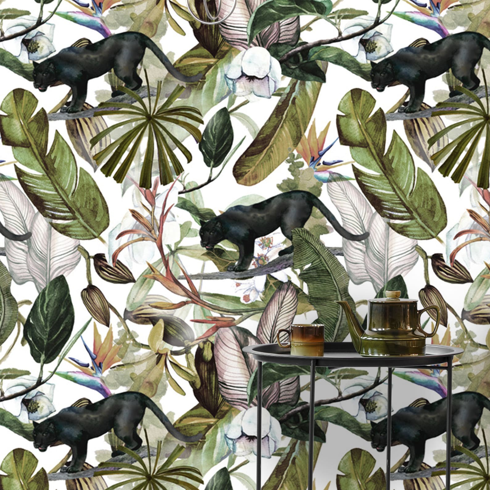 Black panther wallpaper peel and stick wall mural with Etsy