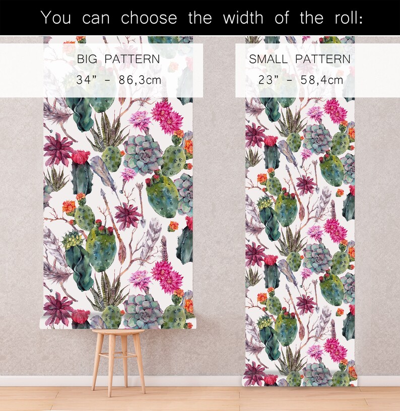Boho Floral Wallpaper Peel and Stick Wallpaper Tropical - Etsy