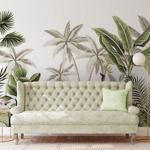 Tropischer Dschungel Wandbild, Palmblätter Wandbild, Palmblätter Wandbild, Blätter Wandbild, Wanddekor