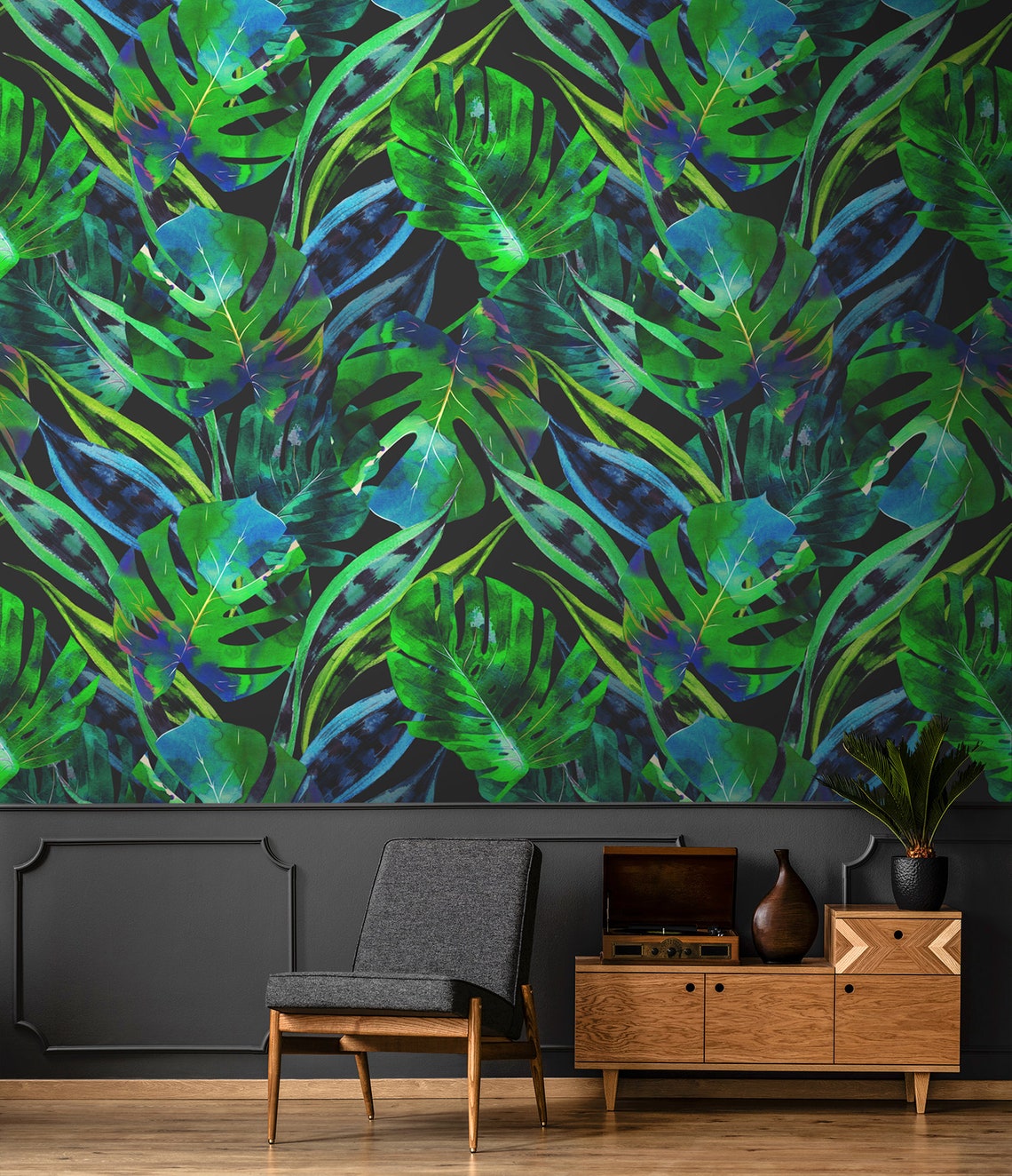 Green Jungle Wallpaper Peel and Stick Wall Mural Temporary - Etsy