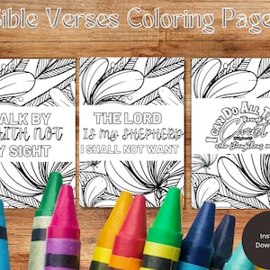 10 Black and White Bible Verses Coloring Pages, Illustrative Coloring Page, Christian Coloring Books, Gods Promises, Printable PDF PRINT