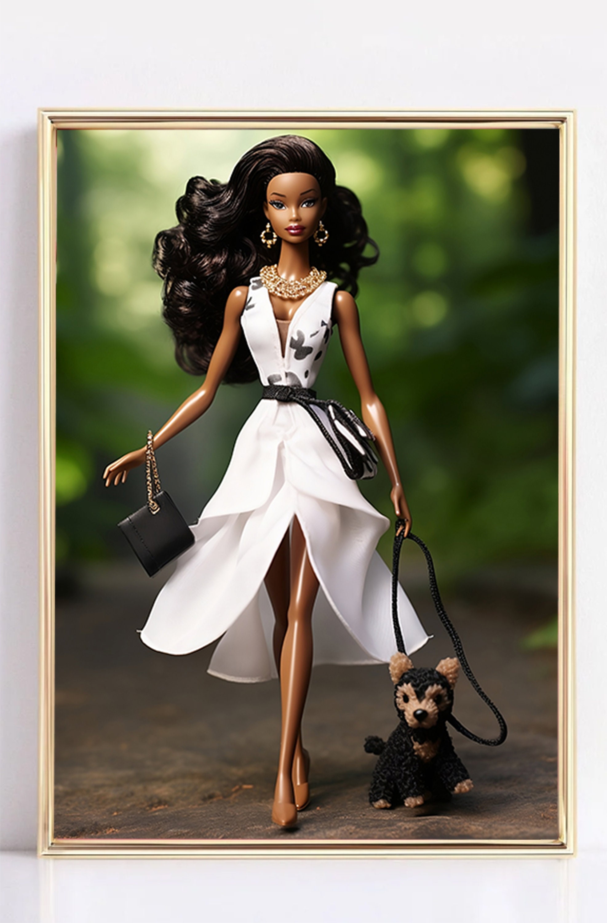 Black Barbie Poster Black Art Retro Decor Barbie Dog Doll Wall Art ...