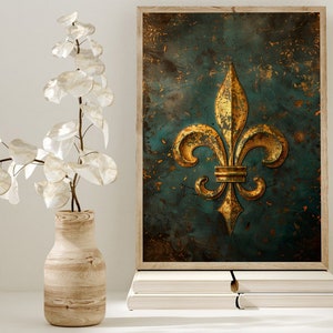 Canvas Fleur de Lis | Kunst New Orleans | Origineel olieverfschilderij | Poster Heiligen | NOLA-kunstwerk | Wanddecoratie | Afdrukbare kunst | Digitale download