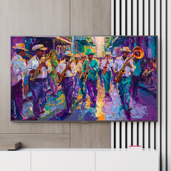 Mardi Gras Street Parade Samsung Frame TV Art (Digital Download)