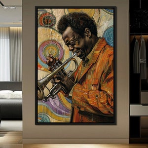 Miles Davis Art, American Jazz Trumpeter, Kind Of Blue Print, Black History Poster, Saxophone Wall Decor, Music Lover, Fathers Day Gift