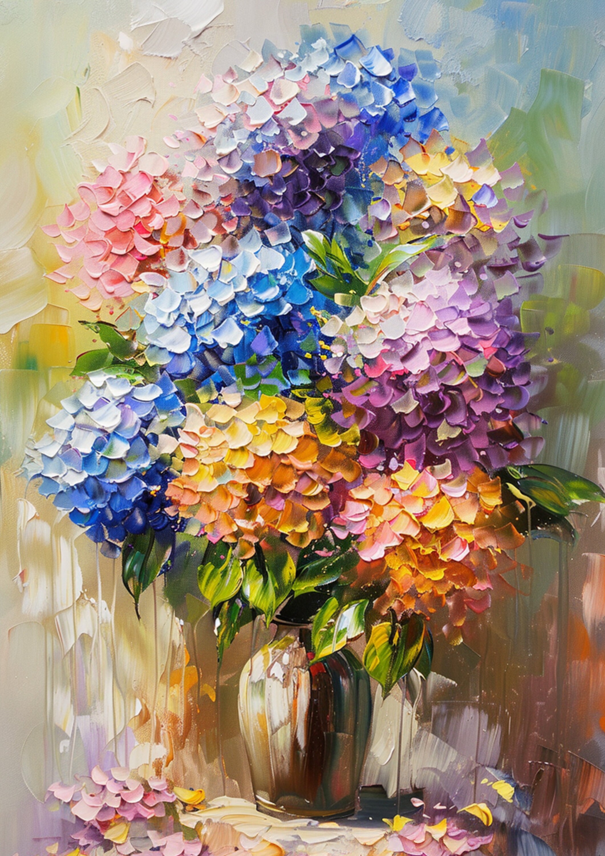 Hydrangea Oil Painting | Floral Summer Wall Art (digital Download) - Etsy
