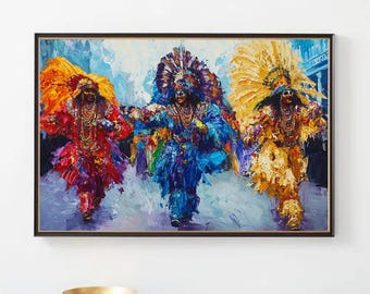 New Orleans Mardi Gras Parade Art Print | Vibrant Carnival (Digital Download)