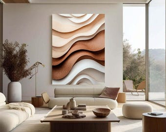 Textured Abstract Wave Art Print | Neutral Boho Decor (Digital Download)