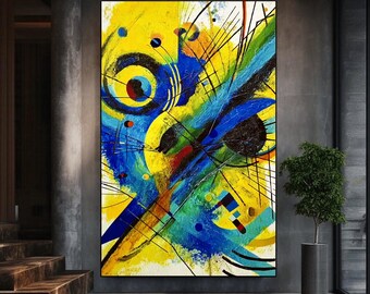 Vibrant Abstract Wall Art Print | Modern Geometric Painting | Bold Colorful Home Decor | Digital Download