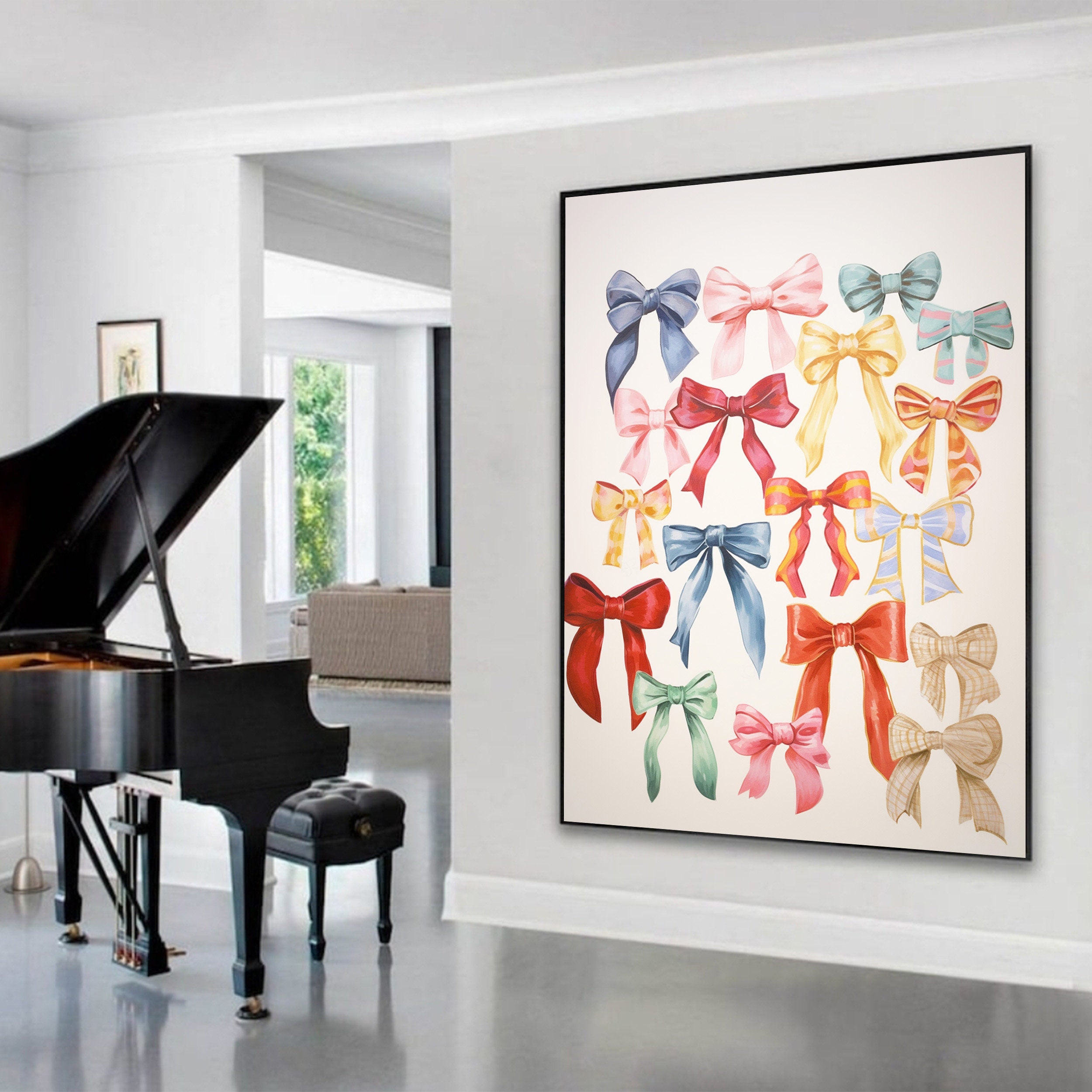 Watercolor Bows Print | Trendy Kids Room Wall Art (digital Download) - Etsy