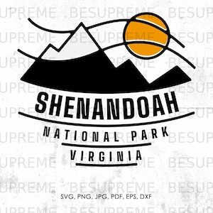 Shenandoah National Park svg, Shenandoah Virginia svg, png, jpg, pdf, eps, dxf | gift, vector, instant download