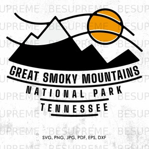 Great Smoky Mountains National Park svg, Great Smoky Mountains Tennessee svg, png, jpg, pdf, eps, dxf | gift, vector, instant download