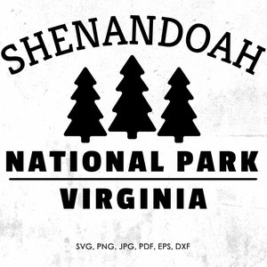 Shenandoah National Park svg, Shenandoah Virginia svg, png, jpg, pdf, eps, dxf | gift, diy, cut file