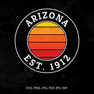 Arizona svg, Arizona State svg | Retro Sunset, United States png, pdf, eps, vector, instant download