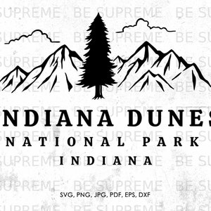 Indiana Dunes Indiana svg, National Park svg, png, jpg, pdf, eps, dxf | souvenir, vector, instant download